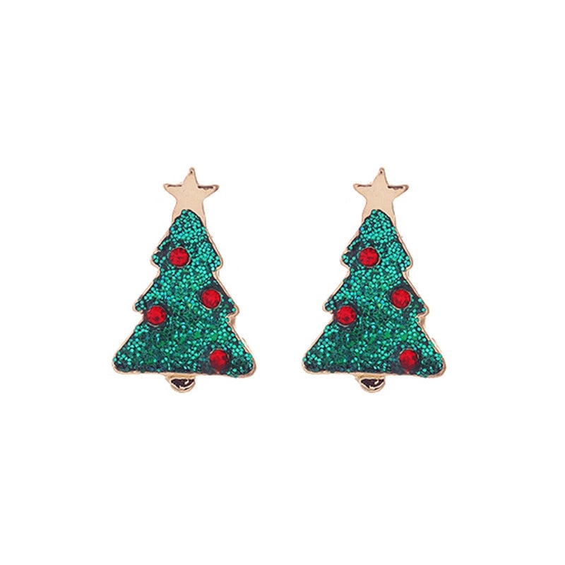Christmas Cute Minimalist Alloy Christmas Tree Santa Claus Snowman Party Festival Decoration|Holiday Jewelry Accessories