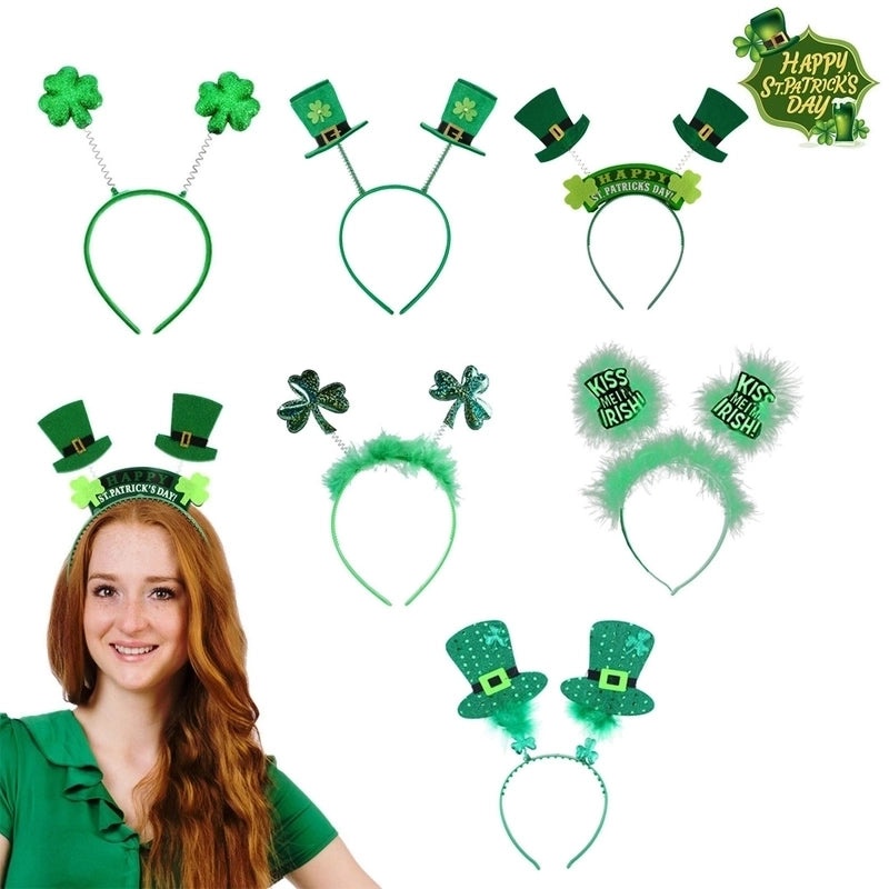 St. Patrick's Day Shamrock Bow Hairband Party Costume Accessory Plastic Hair Band 1 Piece|Hair Accessories