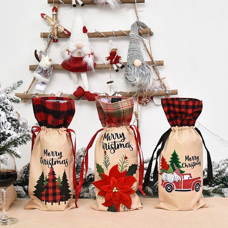 Creative Christmas Wine Bottle Bag for Elderly Dining Table Decoration | Home & Kitchen Decorations