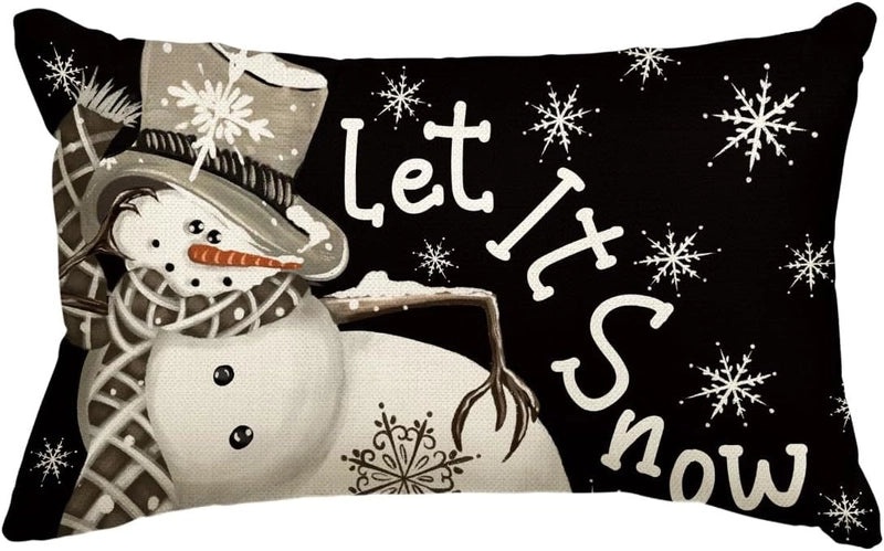 Christmas Holiday Linen Pillow Covers for Couch & Sofa | Home Decor