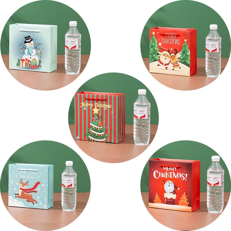 Christmas Cartoon Paper Gift Bags for Party Favors | Holiday Party Supplies