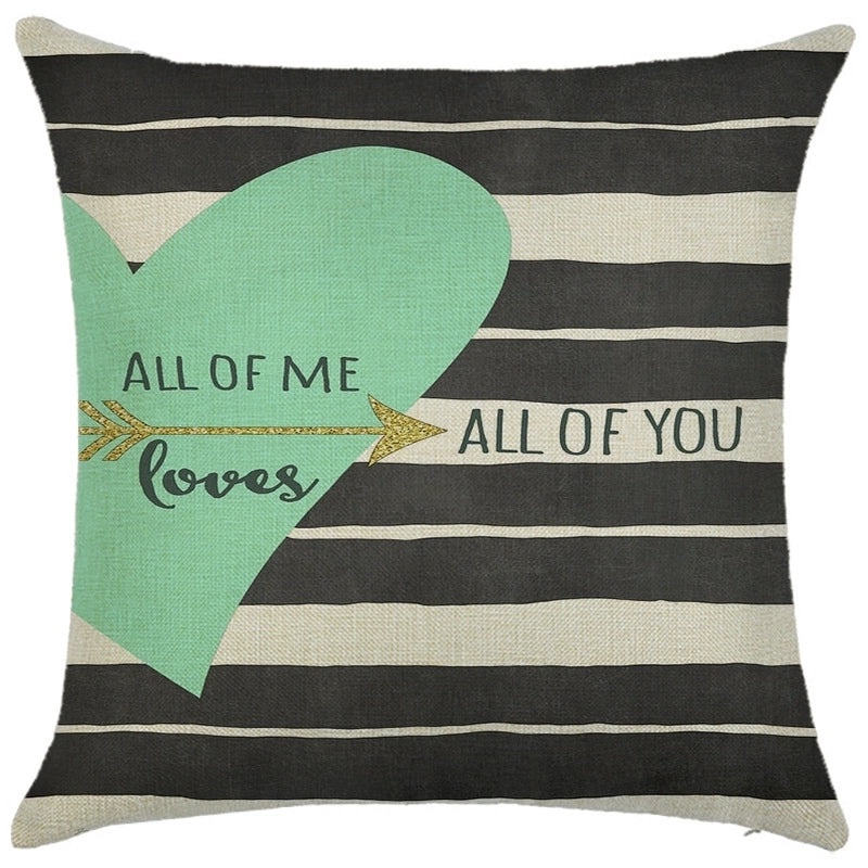 Classic Minimalist Ocean Letter Linen Pillow Cases for Commute | Home Decor Pillows