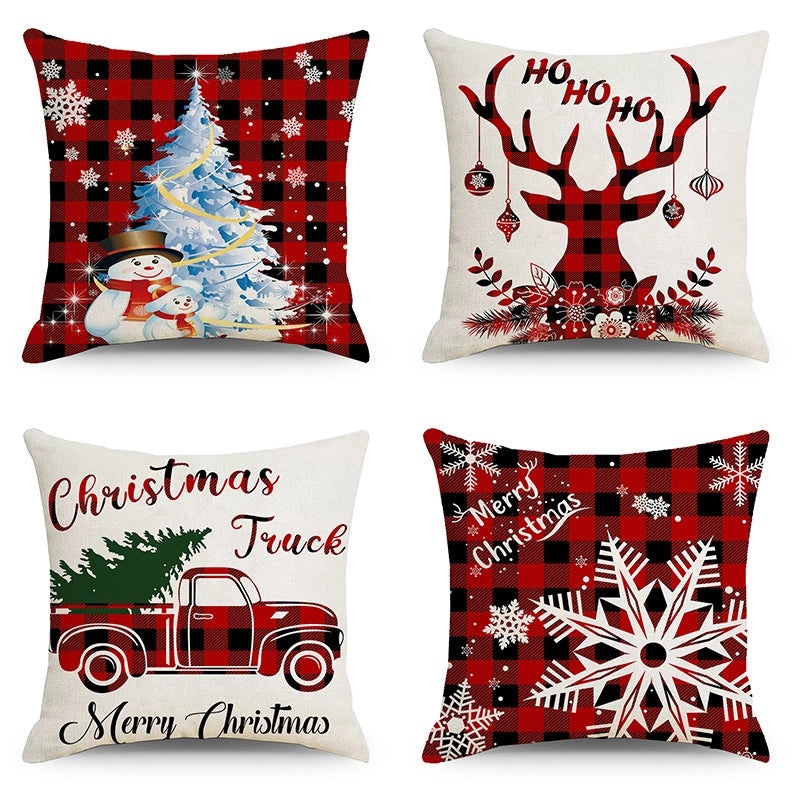 Festive Christmas Stripe Snowflake Pillow Covers | Home Decor & Living Room Accessories