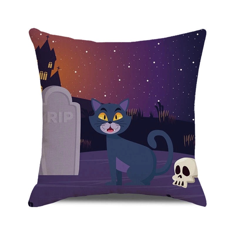 Halloween Cartoon Letter Dog Cat Plush Pillow Cushion for Couch Sofa|Home Decor