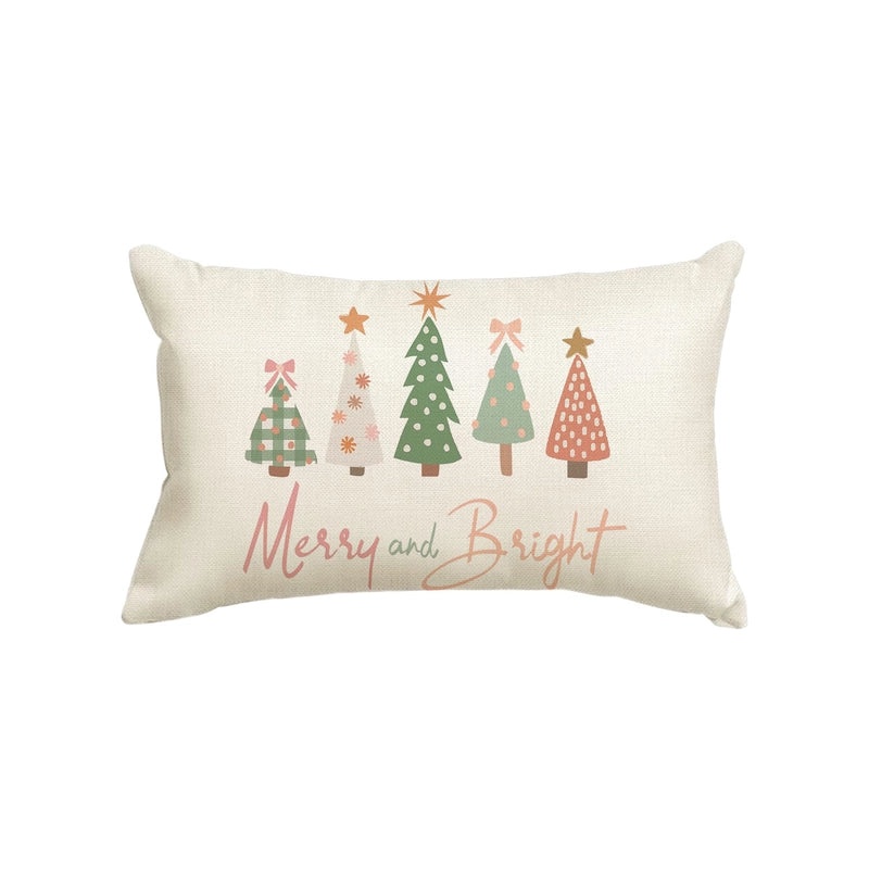 Christmas Holiday Linen Pillow Covers for Couch & Sofa | Home Decor