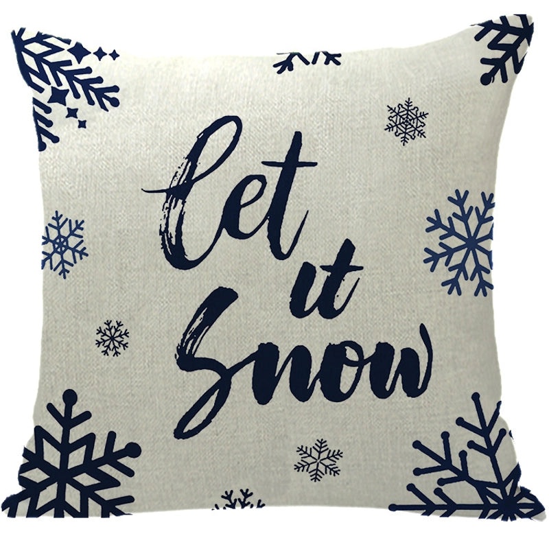 Winter Snowflake and Elk Linen Pillow Covers|Home Decor Pillows