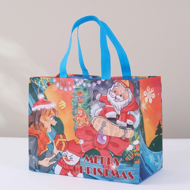 Christmas Cute Santa Claus and Christmas Tree Nonwoven Gift Bags for Party Festival|Holiday Party Supplies