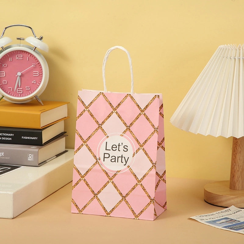 Simple Striped Kraft Paper Gift Bags for Daily Use|Gift Bags