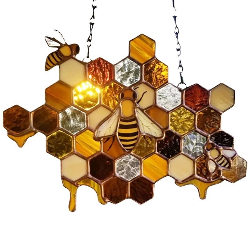 Colorful Geometric Honeycomb Acrylic Metal Pendant 1 Pc | Jewelry Accessories