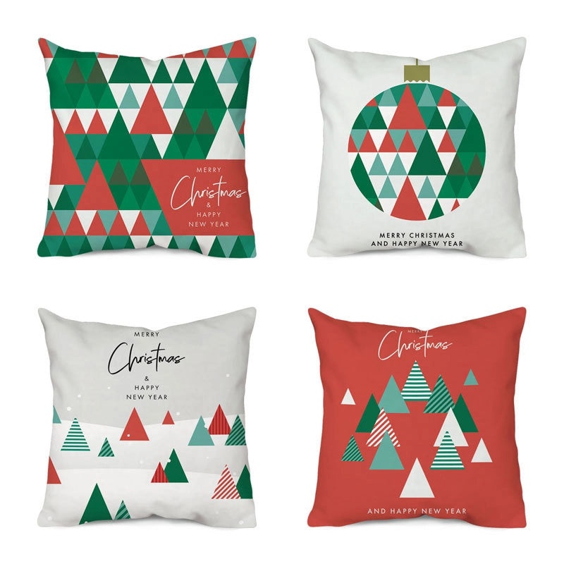 Christmas Tree and Santa Claus Polyester Pillow Covers|Home Decor Pillows