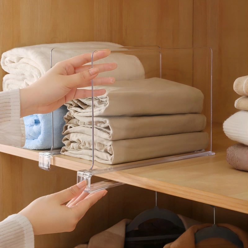 Transparent Acrylic Wardrobe and Book Cabinet Divider Organizer | Home Storage & Organization