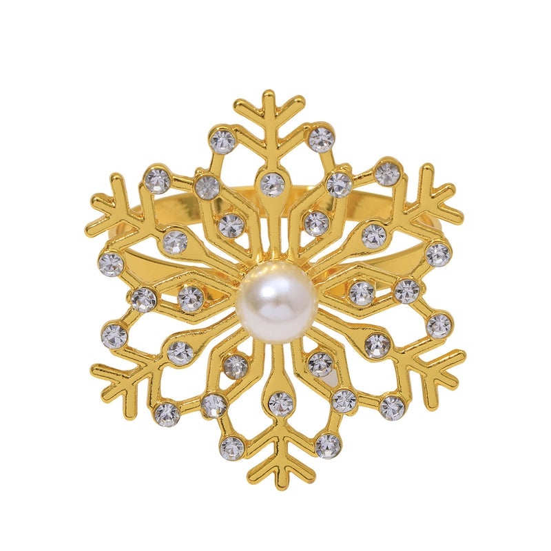 Festive Snowflake Alloy Napkin Ring for Christmas Home Decor | Kitchen & Dining Accessories