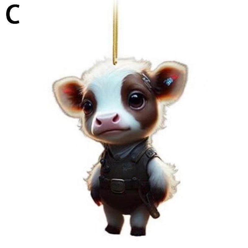 Christmas Minimalist Cattle Acrylic Pendant Necklace Birthday Festival Gift|Jewelry & Accessories