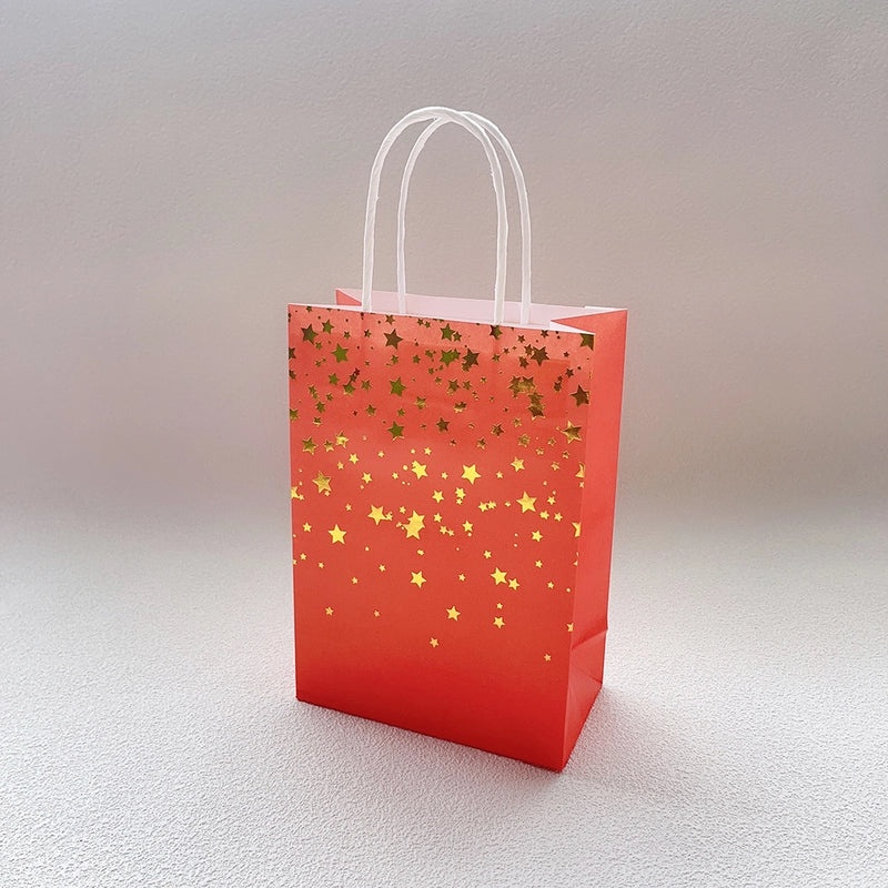 Love Spot Gilding Kraft Paper Gift Bag with Paper Rope Handle | Gift Bags
