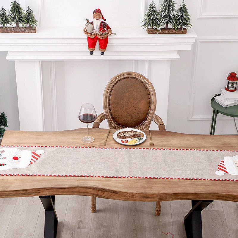 Festive Snowman Linen Insulated Placemat for Christmas Dinner|Dining Table Accessories