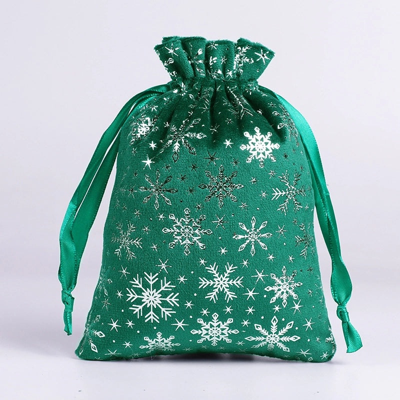 Christmas Minimalist Snowflake Tree Flocking Gift Bags Holiday Wrapping Supplies|Holiday Gift Wrapping