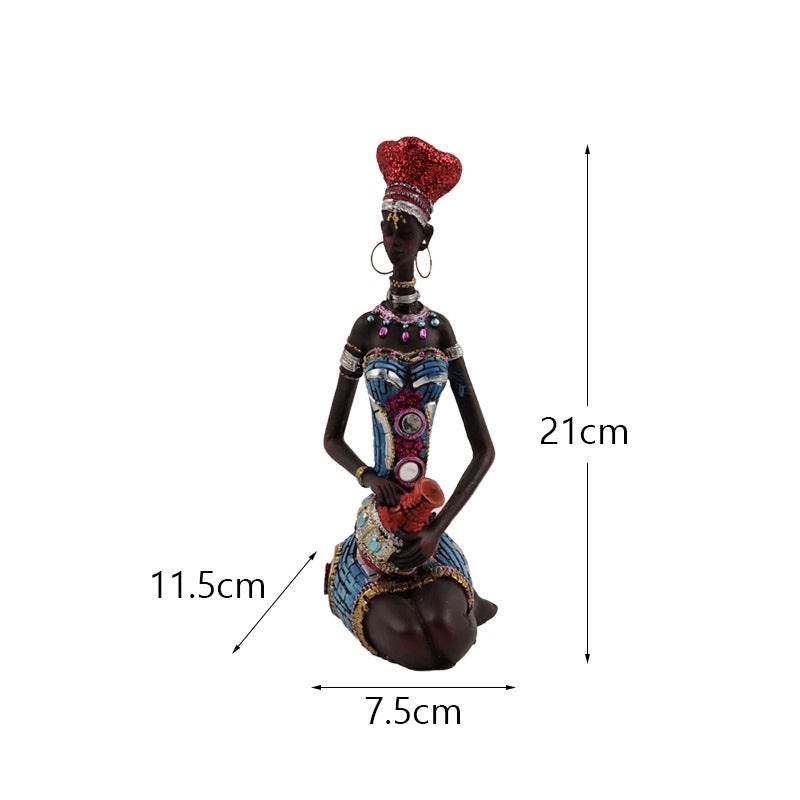 Christmas Retro African Style Human Figure Synthetic Resin Sculpture for Home Decor|Home Decor