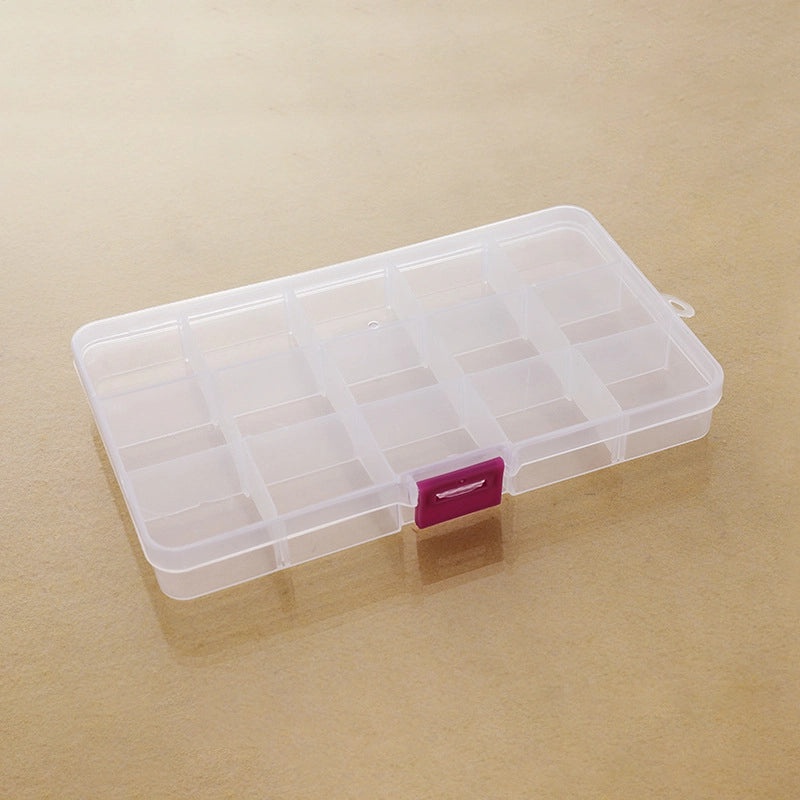 15-Compartment Clear Plastic Jewelry Organizer Box | Jewelry Storage & Organization