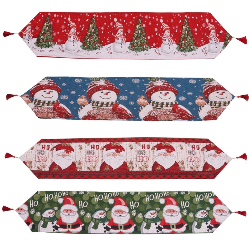 Festive Christmas Tree and Snowman Party Tablecloth for Holiday Decor|Home & Kitchen Decorations
