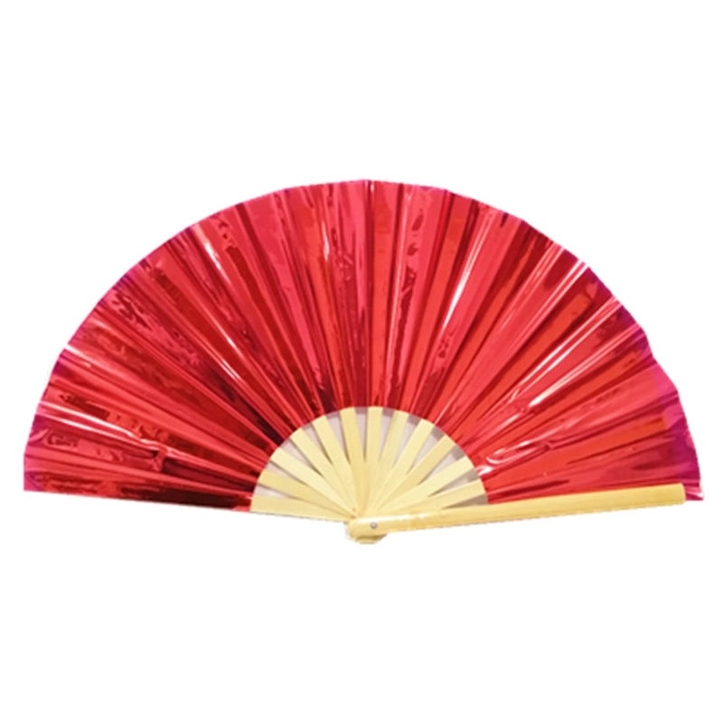 10-inch Solid Color Bamboo Folding Fan with Laser Pattern | Fashion Accessories Fan