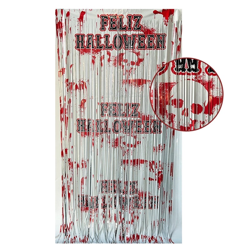 Halloween Skull Spider Rain Curtain Door Decoration | Party Supplies & Home Decor