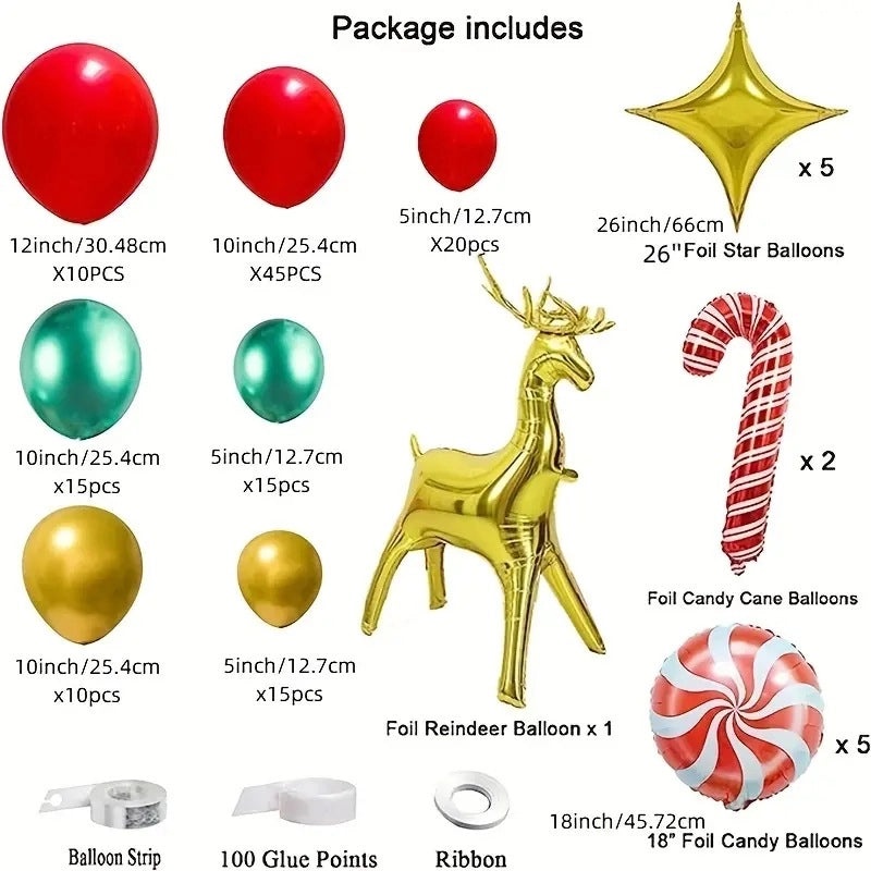 Minimalist Christmas Color Block Festival Balloons Aluminum Film Classic Style|Party Decorations Balloons