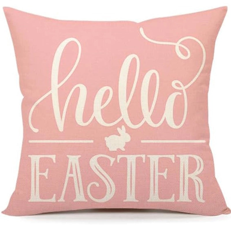 Cute Easter Rabbit Linen Pillow Covers for Couch Sofa Decor | Home Decor Bedding & Pillows