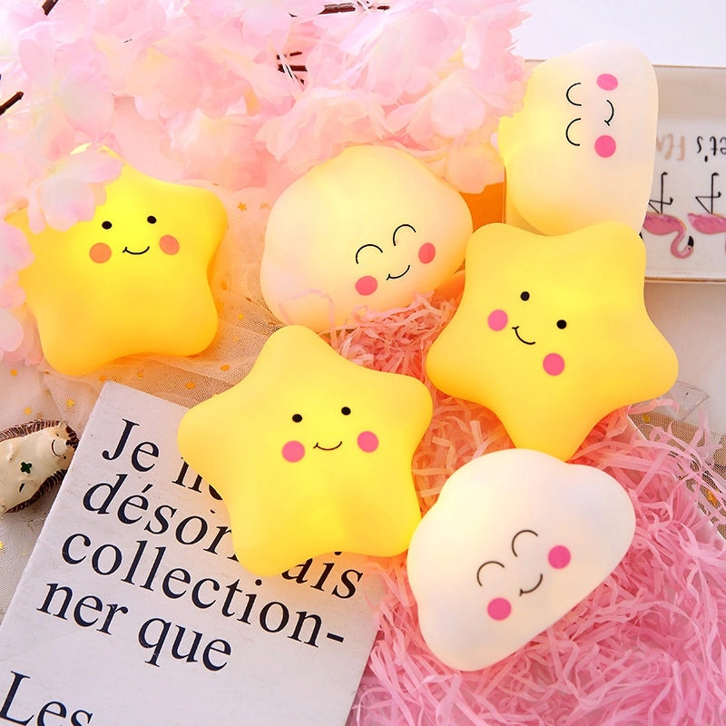 Cartoon Cloud and Star Vinyl Night Light for Indoor Use | Home Decor Lighting