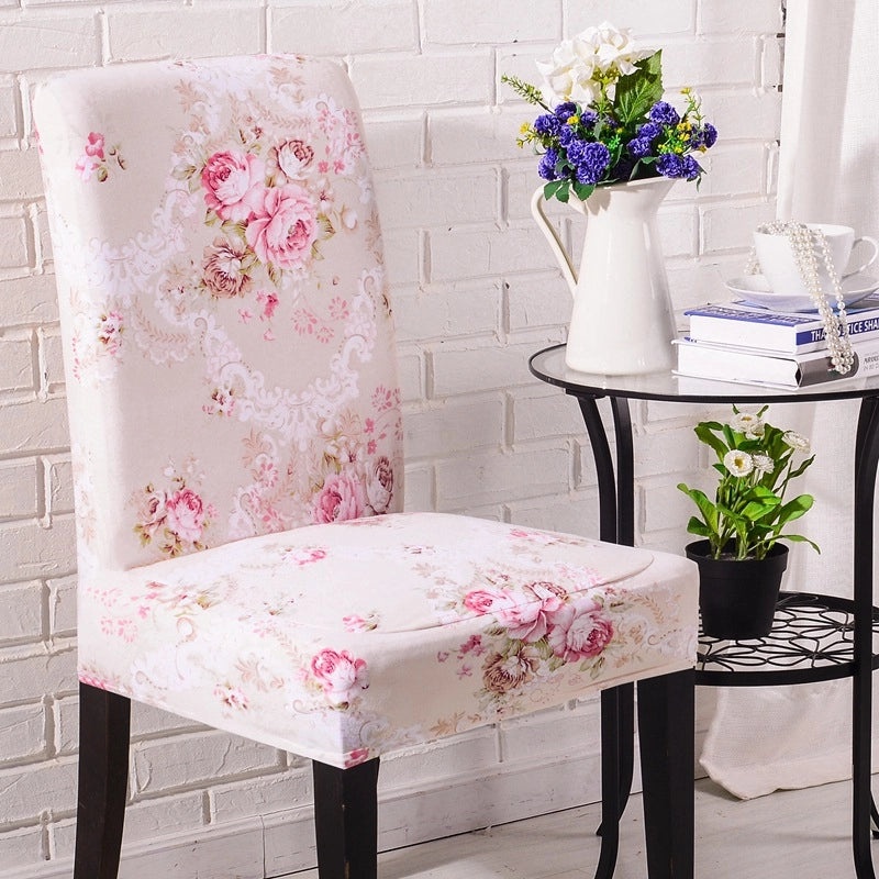 Elastic One-piece Chair Cover Full Hotel Dining Chair Back Protector Simple Slipcover|Home & Living Chair Covers