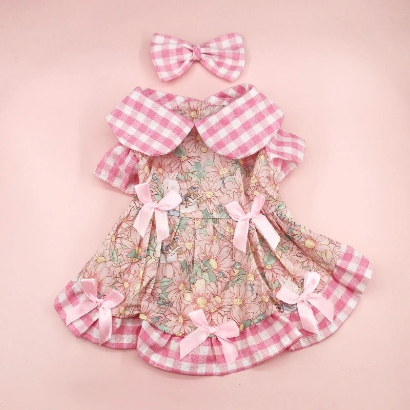 Cozy Plaid Bow Knot Pet Outfit|Pet Apparel and Accessories