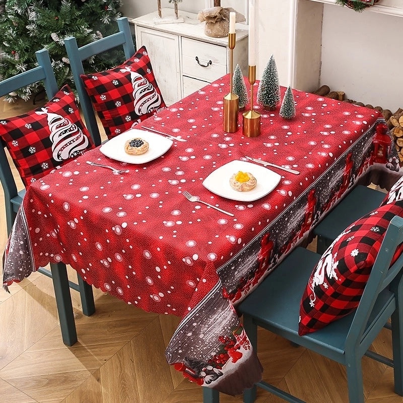 Festive Christmas Elk Tablecloth for Home and Party Decor|Holiday Table Linens