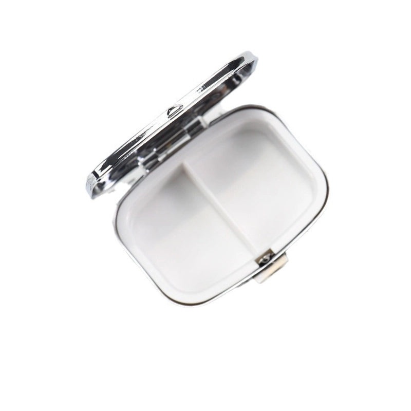 Portable Metal Two-Compartment Mini Storage Box for Jewelry and Medicine | Jewelry Storage Boxes