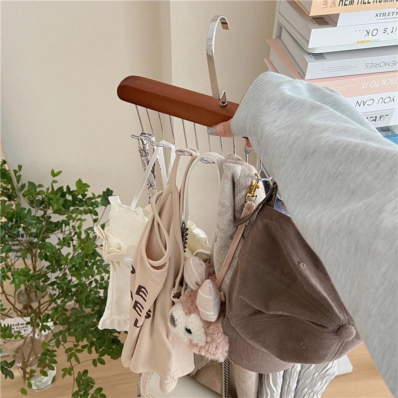 Multifunctional Wooden Hanger for Underwear and Camisole Drying | Home & Dormitory Storage Racks