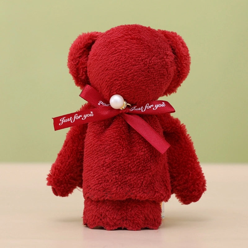 5 Pieces Coral Fleece Towels with Pineapple, Pearl, and Bear Designs 30x30cm | Gifts & Home Textiles