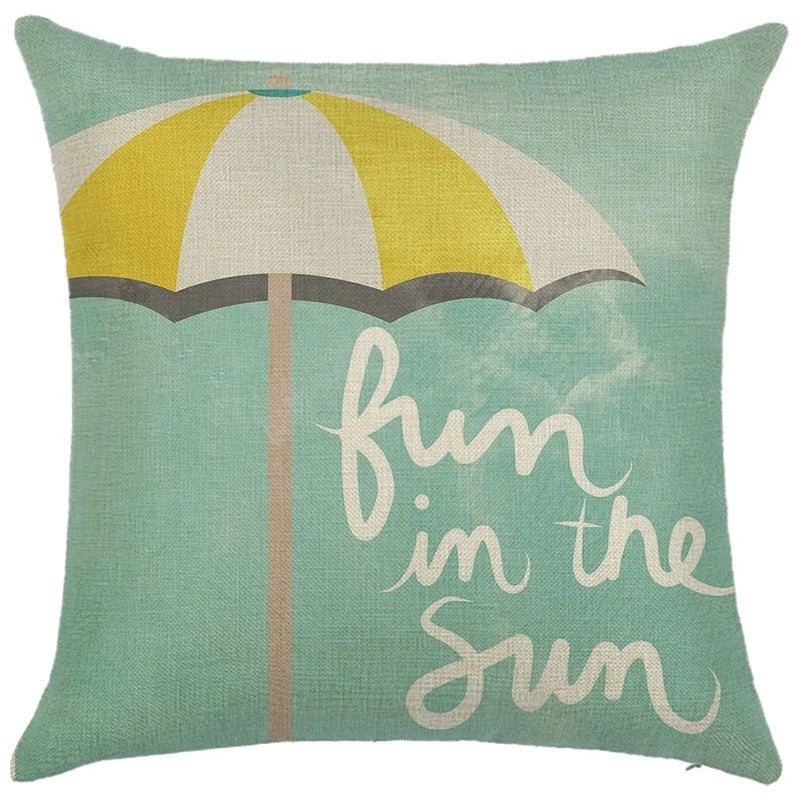 Classic Minimalist Ocean Letter Linen Pillow Cases for Commute | Home Decor Pillows