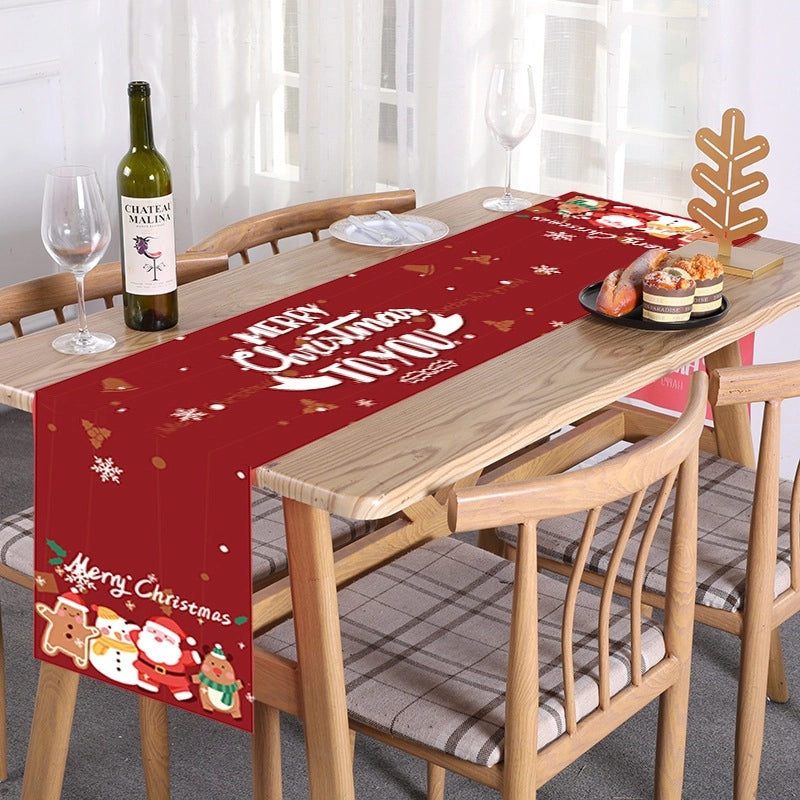 Festive Santa Claus Polyester Tablecloth for Christmas Decor|Home & Kitchen > Table Linens > Tablecloths