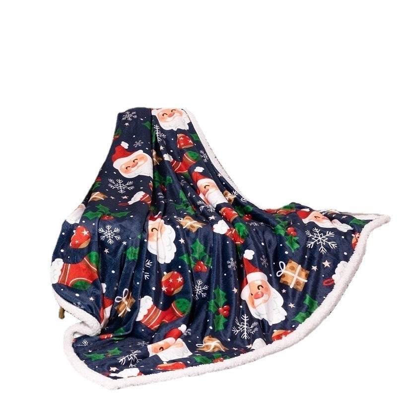 Cozy Christmas Reindeer Polyester Throw Blanket for Couch and Sofa Decor | Home & Living Textiles