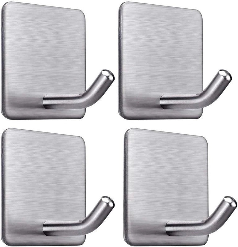 Punch-Free 304 Stainless Steel Adhesive Hook for Kitchen Bathroom Coat Towel Organizer|Home & Kitchen Storage Hooks