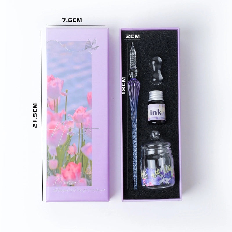 Starry Sky Crystal Ink Pen Set for Students | Writing Instruments
