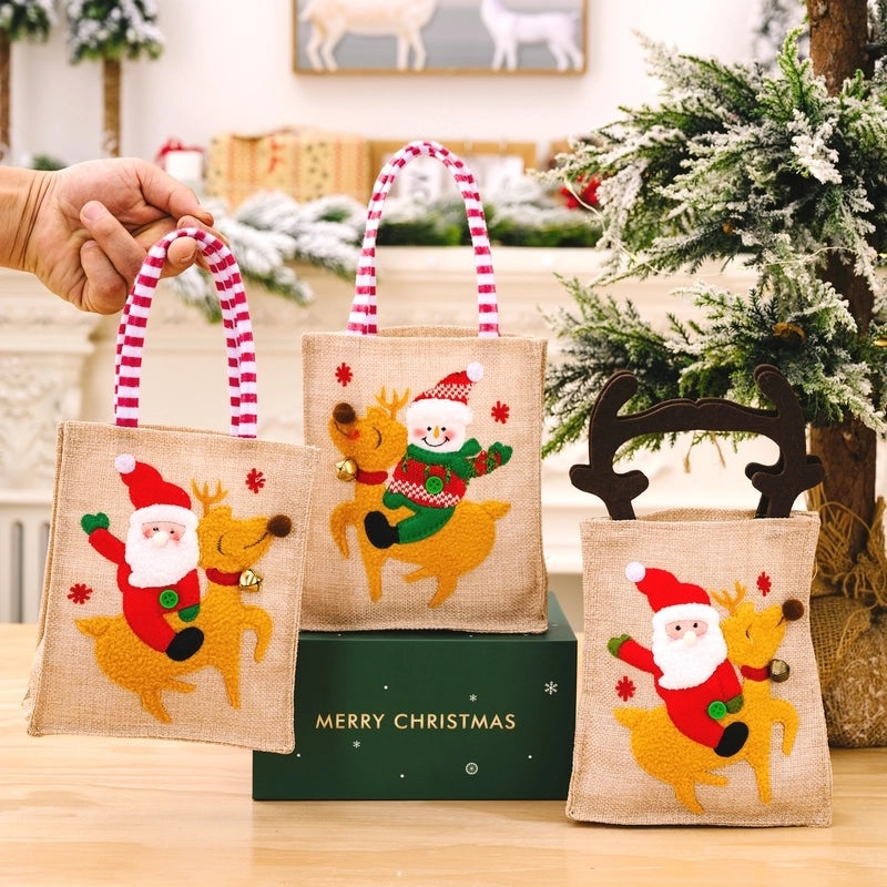 Nordic Christmas Gift Bags with Cute Santa and Elk Design | Holiday Party Supplies