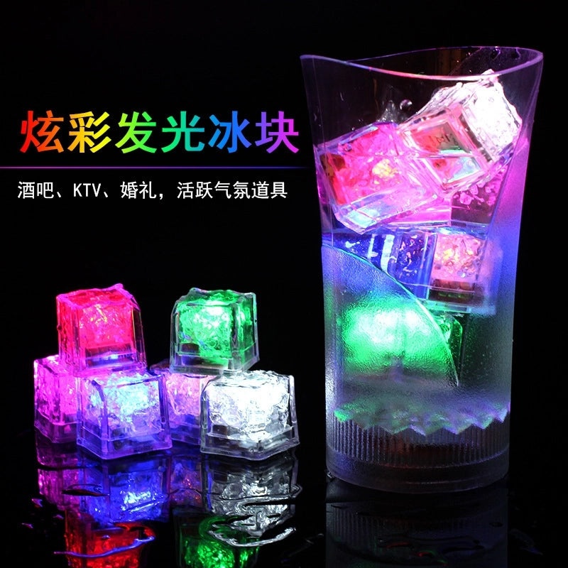 Luminous Ice Cube LED Night Light Colorful Touch Sensor Glowing Water Flashing Lamp|Home Decor Lighting