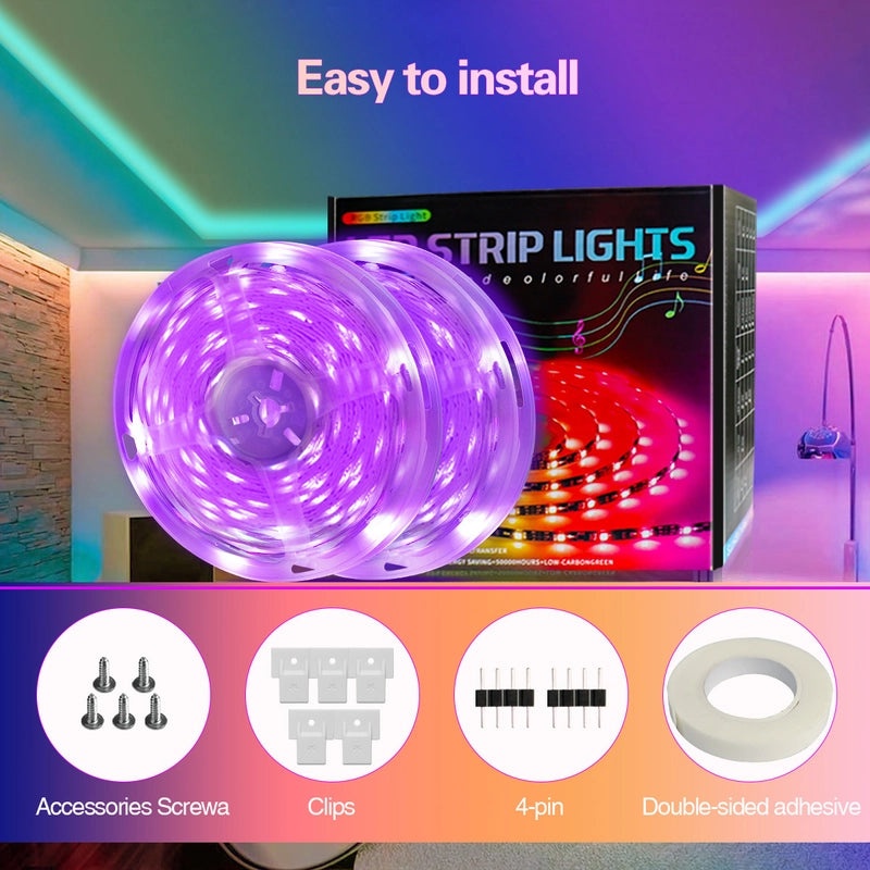 Casual Solid Color Synthetic Indoor LED Strip Lights|Home Decor Lighting