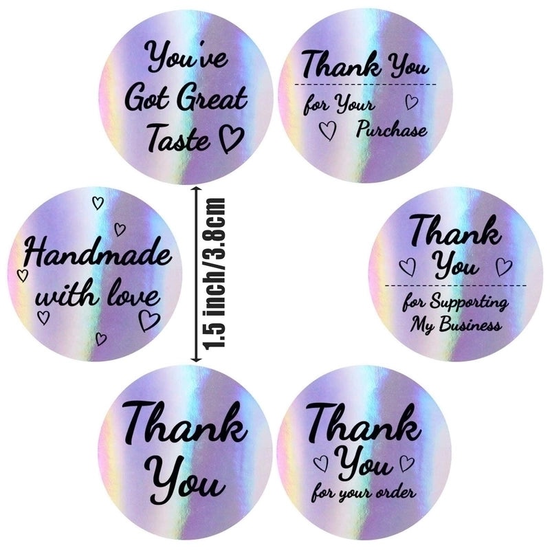 1000pcs Roll Laser Bronzing Thank You Stickers for Fashion Packaging|Packaging & Labels