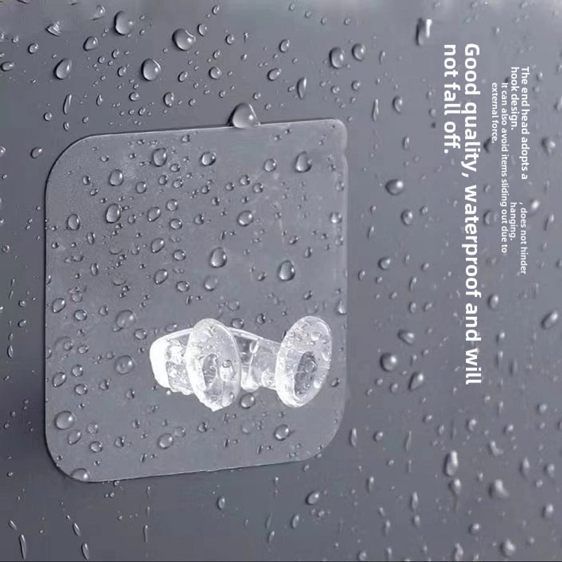 Transparent Seamless Sticky Hook Strong Adhesive Non-Permanent Plastic Hanger for Bathroom Kitchen|Home Organization Accessories