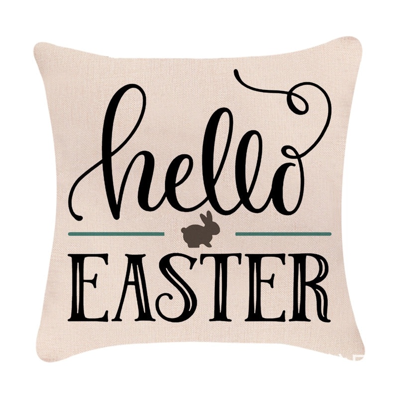 Minimalist Easter Rabbit Linen Pillow Covers for Couch and Sofa Decor | Home Decor Accessories