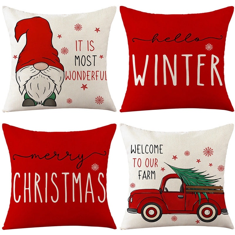 Christmas Holiday Pillow Cover Set for Sofa Home Decor|Home Decor & Living Room Accessories