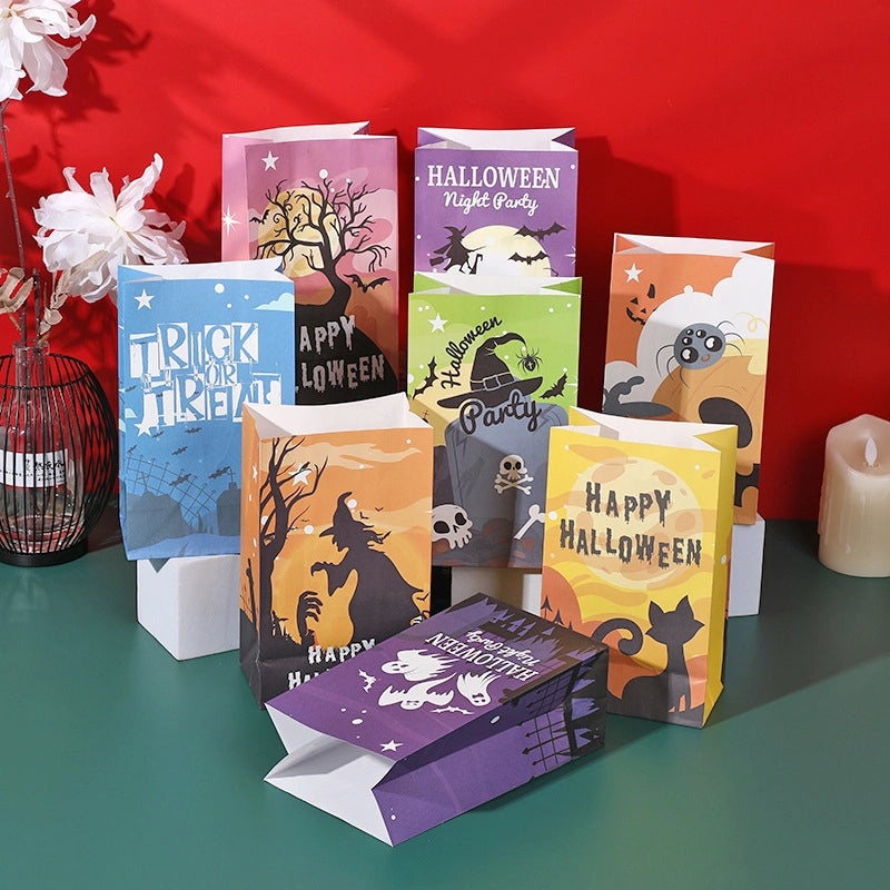 Halloween Hip-Hop Style Kraft Paper Gift Bags with Funny Halloween Patterns|Party Supplies