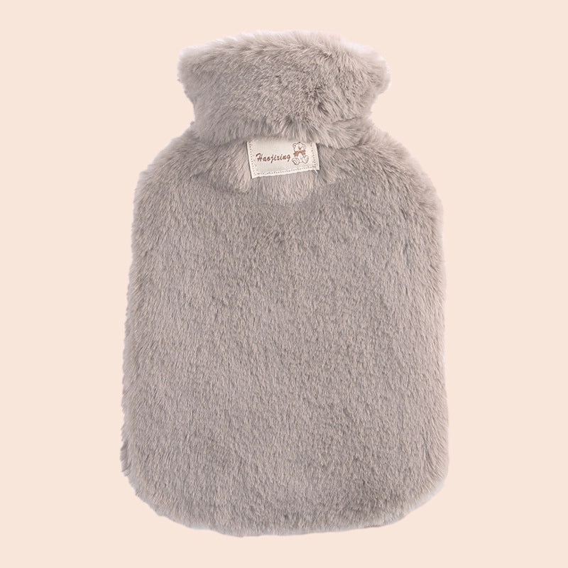 2L Large PVC Hot Water Bag with Imitation Rabbit Wool Flannel Cover, Hand Warmer and Hot Compress | Winter Accessories