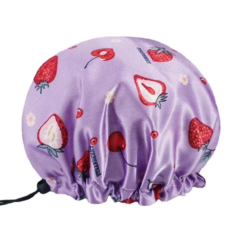 Adorable Fruit Patterned PE Shower Cap for Women|Shower Caps & Hair Care Accessories
