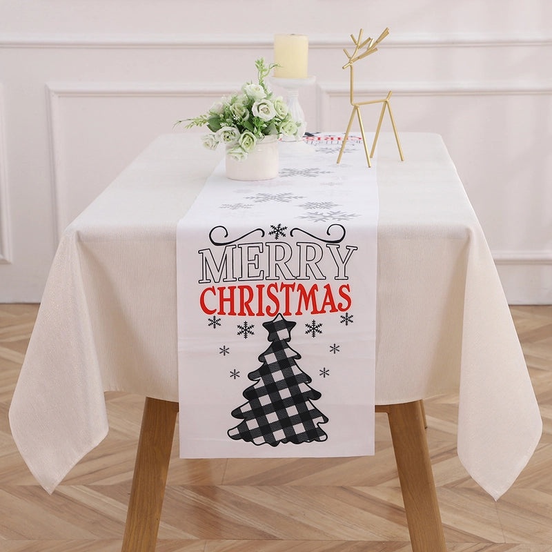 Festive Christmas Alphabet Tablecloth for Holiday & Daily Use|Home Decor Table Linens